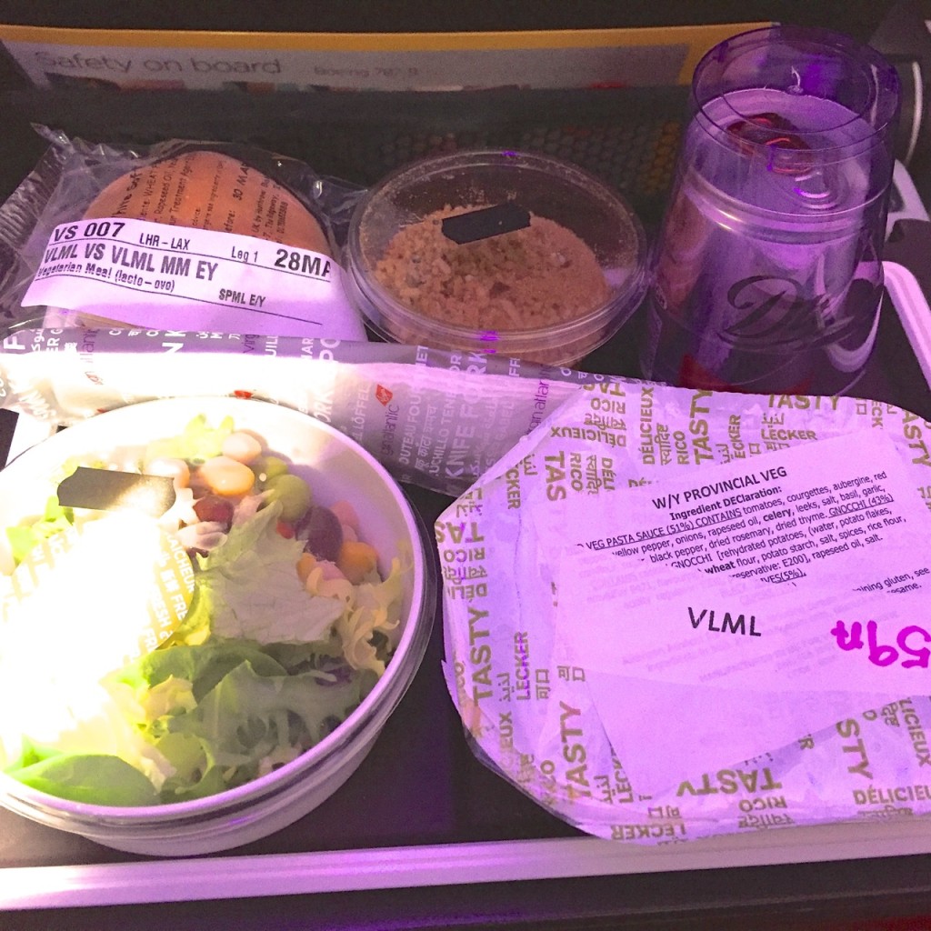 Vegan food on Virgin Atlantic Fat Gay Vegan